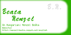 beata menzel business card